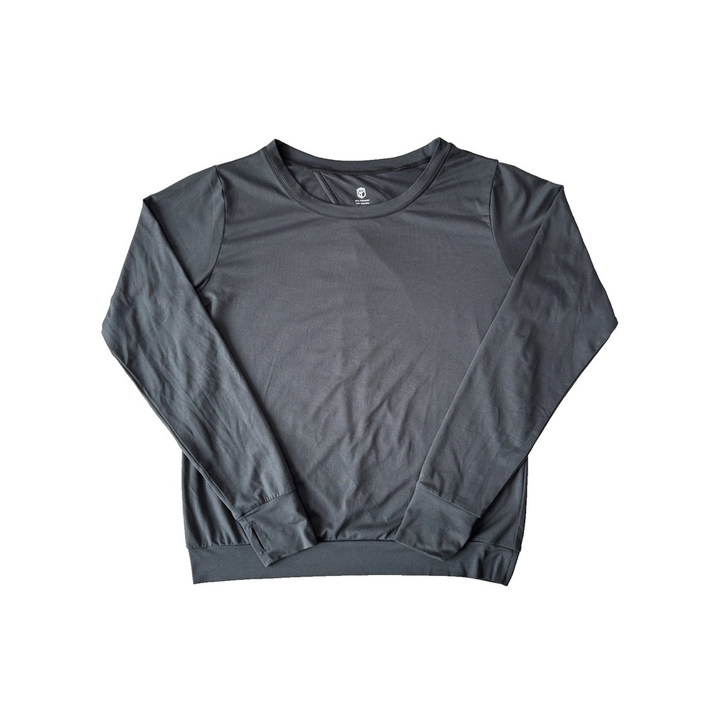 Born‎ Primitive Shirt Womens Small Black Long Sleeve Open Back Running Gym Yoga